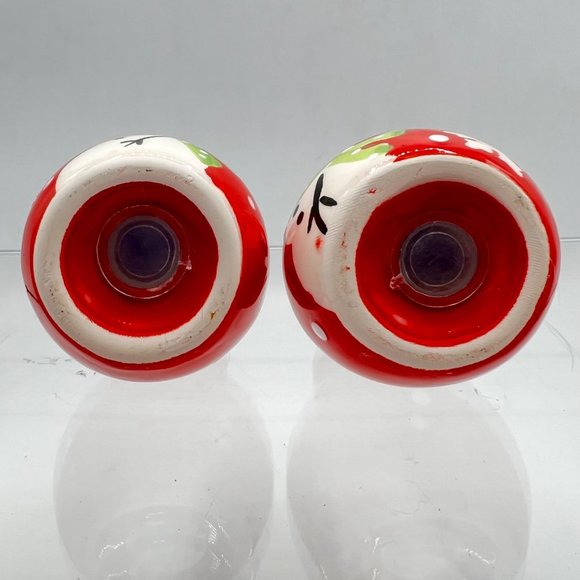 Christmas Snowman Salt Pepper Shaker Set Red White Snowflakes Holiday Decorative - Picture 8 of 8